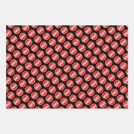 STOP: NAME/WORT CUSTOMIZE Funny Einzigartige Neuhe Geschenkpapier Set (Vorderseite 2)