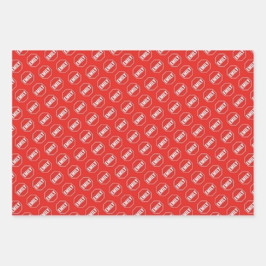 STOP: NAME/WORT CUSTOMIZE Funny Einzigartige Neuhe Geschenkpapier Set (Vorderseite 3)