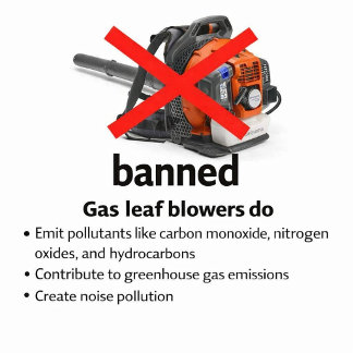 Stop Pollution Red X Leaf Blower Graphic  Quadratischer Aufkleber