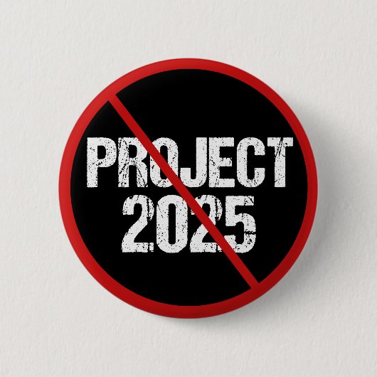 Stop Project 2025 Anti Trump Political Button (Vorderseite)