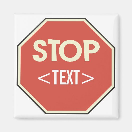 STOP-Schild-Design anpassen, <TEXT> Magnet (Vorne)