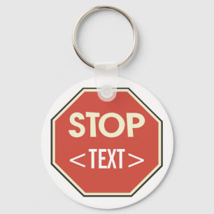 STOP-Schild-Design anpassen, <TEXT> Schlüsselanhänger