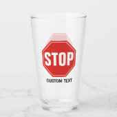 STOP-Schild Glas (Rückseite)