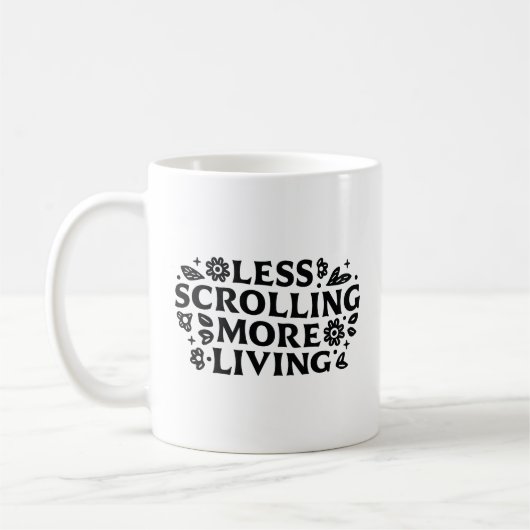 Stop scrolling anxiety mindfulness quotes kaffeetasse (Links)