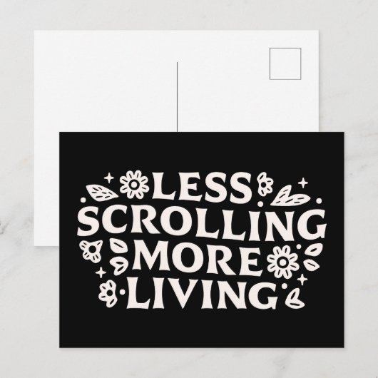 Stop scrolling doomscrolling quotes aesthetic postkarte (Vorne/Hinten)