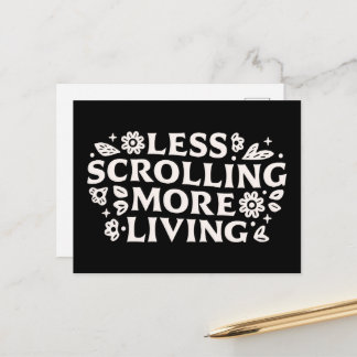 Stop scrolling doomscrolling quotes aesthetic postkarte