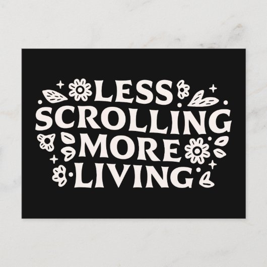 Stop scrolling doomscrolling quotes aesthetic postkarte (Vorderseite)
