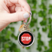 STOP Sign Keychain Schlüsselanhänger (Hand)