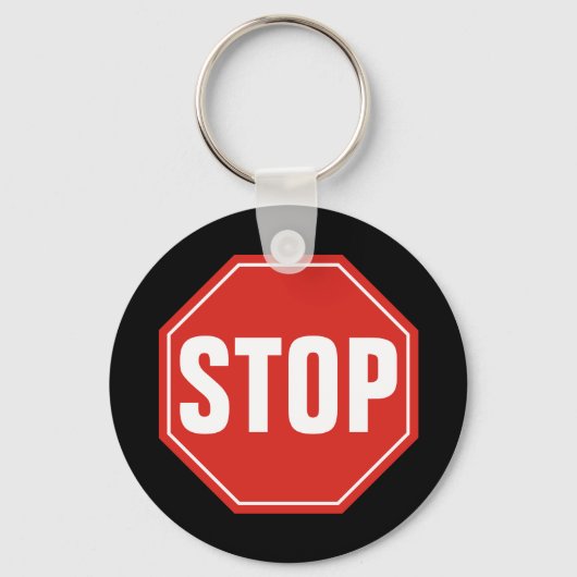 STOP Sign Keychain Schlüsselanhänger (Vorderseite)