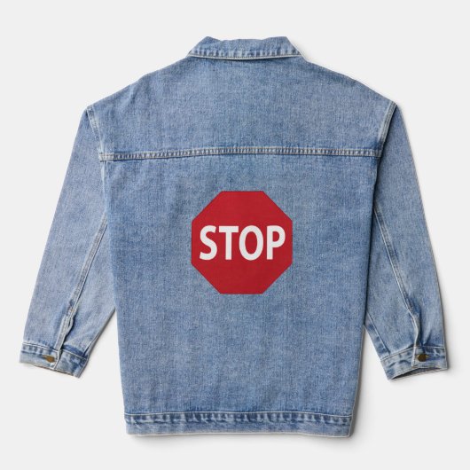 STOP signieren Design Denim Jacket Jeansjacke (Rückseite)