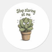 Stop Staring at Me – Funny Succulent Sticker (Vorderseite)