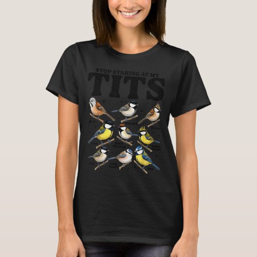 Stop Staring At My Funny Birdwatching Birds Lover T-Shirt (Vorderseite)