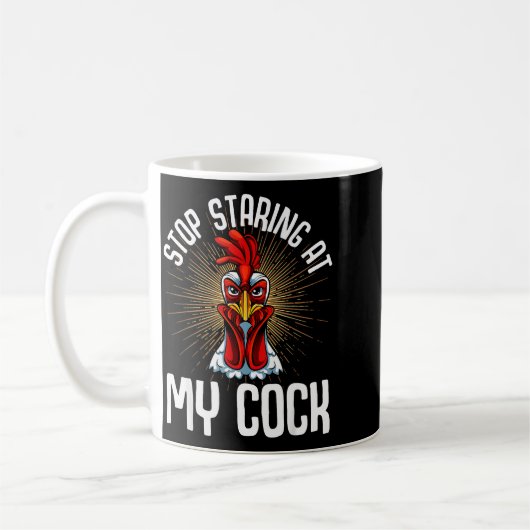 Stop Staring At My Funny Farmer Sarcastic Chicken  Kaffeetasse (Links)