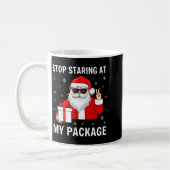 Stop Staring At My Package Christmas Adult Humor F Kaffeetasse (Links)