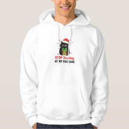 Stop Staring at My Package Funny Christmas Cat Men Hoodie