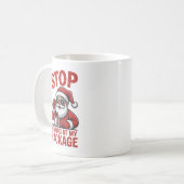 Stop Staring At My Package Snarky Christmas Santa Kaffeetasse (Vorderseite Links)