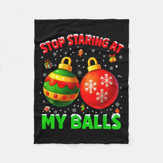 Stop Staring At My Pjs Pajamas Christmas Xmas Men Fleecedecke (Vorderseite)