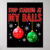 Stop Staring At My Red Plaid Ugly Sweater Couple Poster (Vorne)