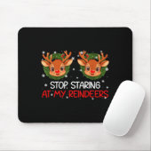 Stop Staring At My Reindeer Cute Christmas Xmas Wo Mousepad (Mit Mouse)