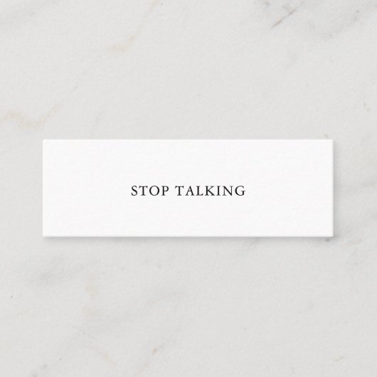 STOP TALKING Self Talk Mini Card Nr. 2 Mini Visitenkarte (Vorderseite)