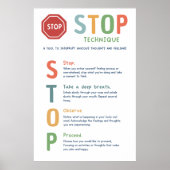 STOP Technique Mindset Klassenzimmer Poster (Vorne)
