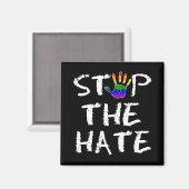 Stop The Hate Rainbow Flag Magnet (Vorderseite/Rückseite)