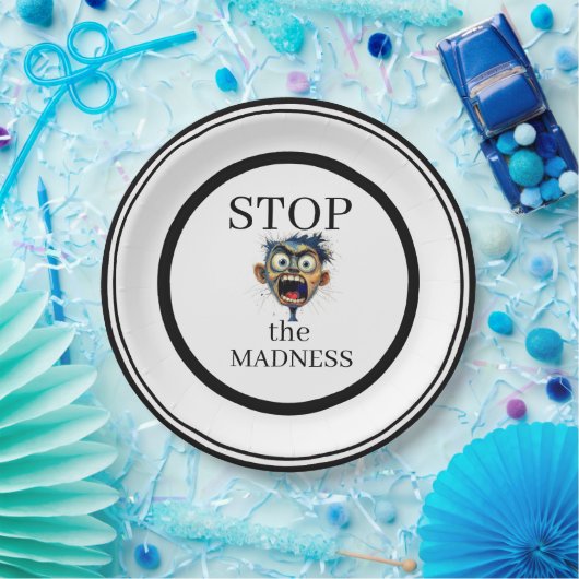 Stop the Madness Paper Plate Pappteller (Party)