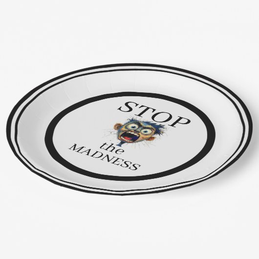 Stop the Madness Paper Plate Pappteller (Schrägansicht)