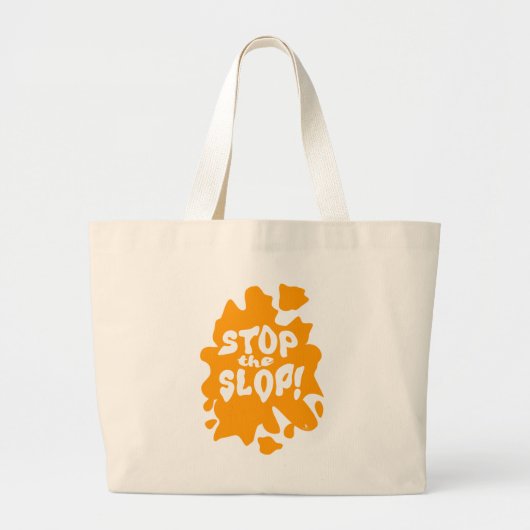 Stop the Slop Epic Anti AI Design Statement Logo Jumbo Stoffbeutel (Vorne)