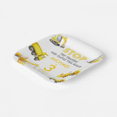 Stop The Traffic Construction Trucks Birthday Pappteller (Gewinkelt)