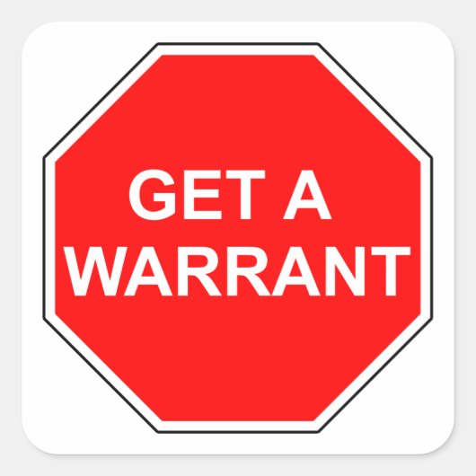 STOP und bekommt einen Optionsschein Quadratischer Aufkleber (Vorderseite)