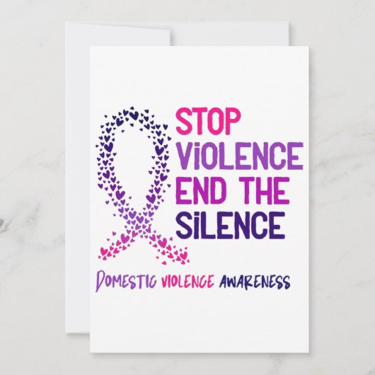 Stop Violence and the Silence Domestic Violence Aw Einladung (Vorderseite)