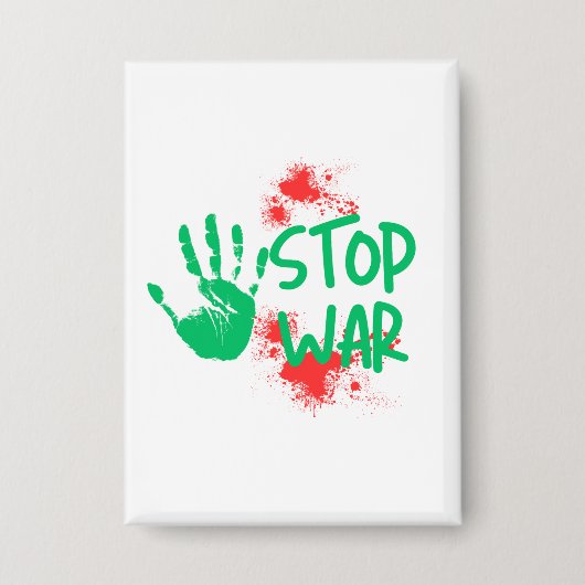 Stop War – Bold Handprint Anti-War Graphic Design Button (Vorderseite)
