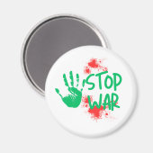 Stop War – Bold Handprint Anti-War Graphic Design Magnet (Vorderseite/Rückseite)