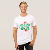 Stop War – Bold Handprint Anti-War Graphic Design Tri-Blend Shirt (Vorderseite voll)