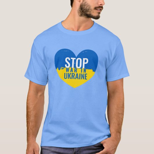 Stop War in Ukraine. I support Ukraine. T-Shirt (Vorderseite)