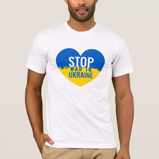 Stop War in Ukraine. I support Ukraine. T-Shirt (Vorderseite)