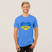 Stop War in Ukraine. I support Ukraine. Tri-Blend Shirt (Vorderseite voll)