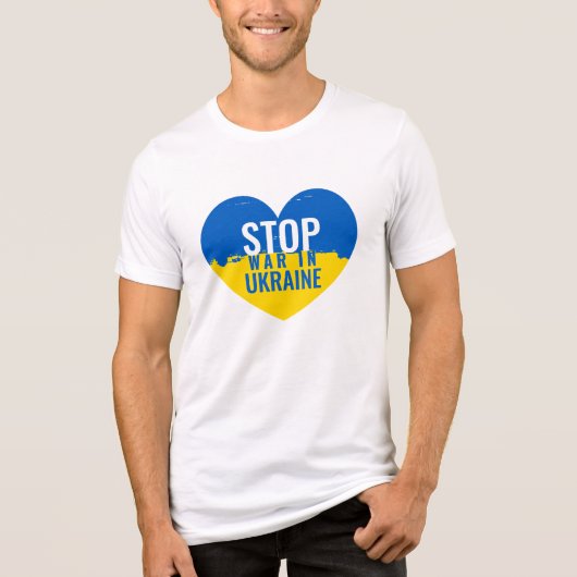 Stop War in Ukraine. I support Ukraine. Tri-Blend Shirt (Vorderseite)