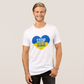 Stop War in Ukraine. I support Ukraine. Tri-Blend Shirt (Vorderseite voll)