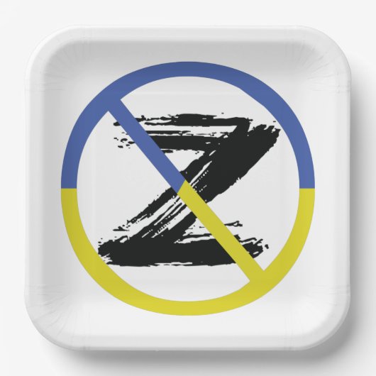 Stop war in Ukraine Throw Pillow Pappteller (Vorderseite)