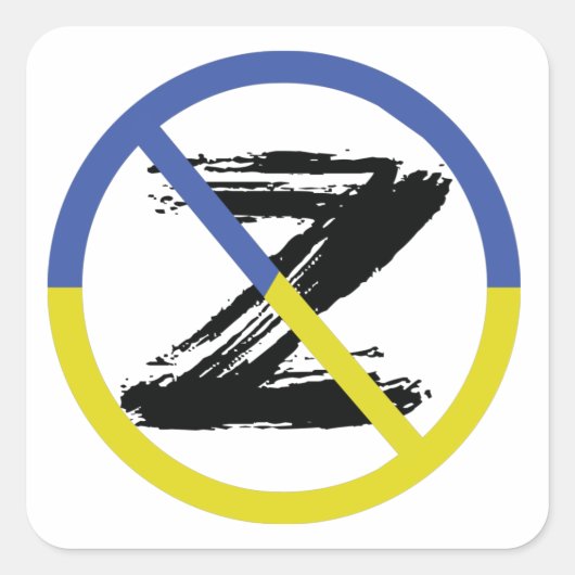 Stop war in Ukraine Throw Pillow Quadratischer Aufkleber (Vorderseite)