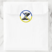 Stop war in Ukraine Throw Pillow Runder Aufkleber (Tasche)