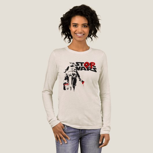 Stop Wars Parodie-Logo Tri-Blend Shirt (Volle Vorderseite)