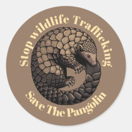 Stop wildlife trafficking - Save the pangolin  Runder Aufkleber