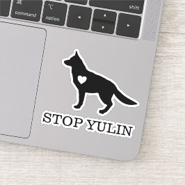 STOP YULIN Hund Vinyl Cut Sticker