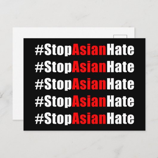 #StopAsianHate Square Postkarte (Vorne/Hinten)