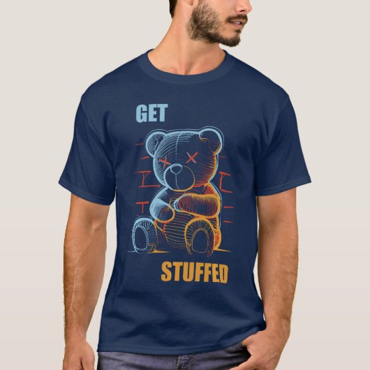 Stopf dich voll Teddybär Sarkasmus Horror T-Shirt (Vorderseite)