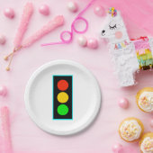 Stopfen mit hellblauer Grenze Pappteller (Party)