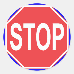 STOPFZEICHEN RUNDER AUFKLEBER
